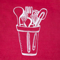 Kitchen Tools Towel, Red/White