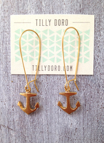 Anchor Hoop Earrings